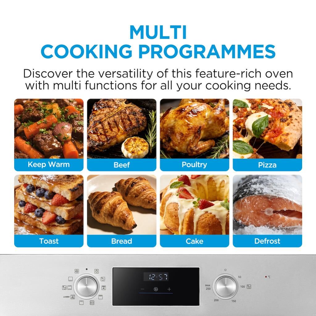 Midea Xpress Fry MBO65M90D2C-SS Multifunction Built in Single Oven - Stainless Steel