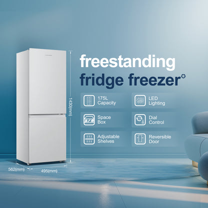 Fridgemaster MC50165E 60/40 Freestanding Fridge Freezer - White