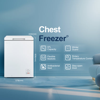 Fridgemaster MCF100E 97 Litre Chest Freezer - White