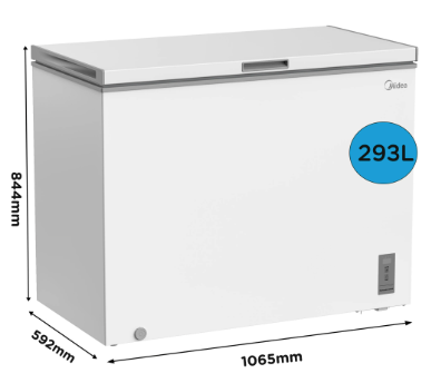Midea MDRC411FZE01 293 Litre Chest Freezer - White