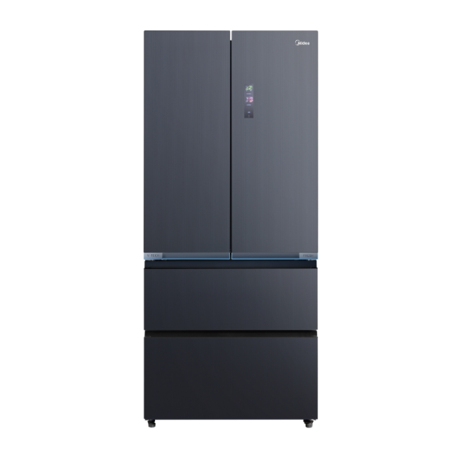 Midea MDRF705BIE70 Insta Fit Master Total No Frost American Fridge Freezer - Midnight Glass