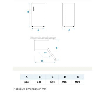 Midea MDRU129FZE01 83 Litre Chest Freezer - White
