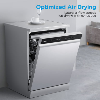 Midea MDWEF1433D(SS)-WG-UK 60cm Dishwasher - Inox