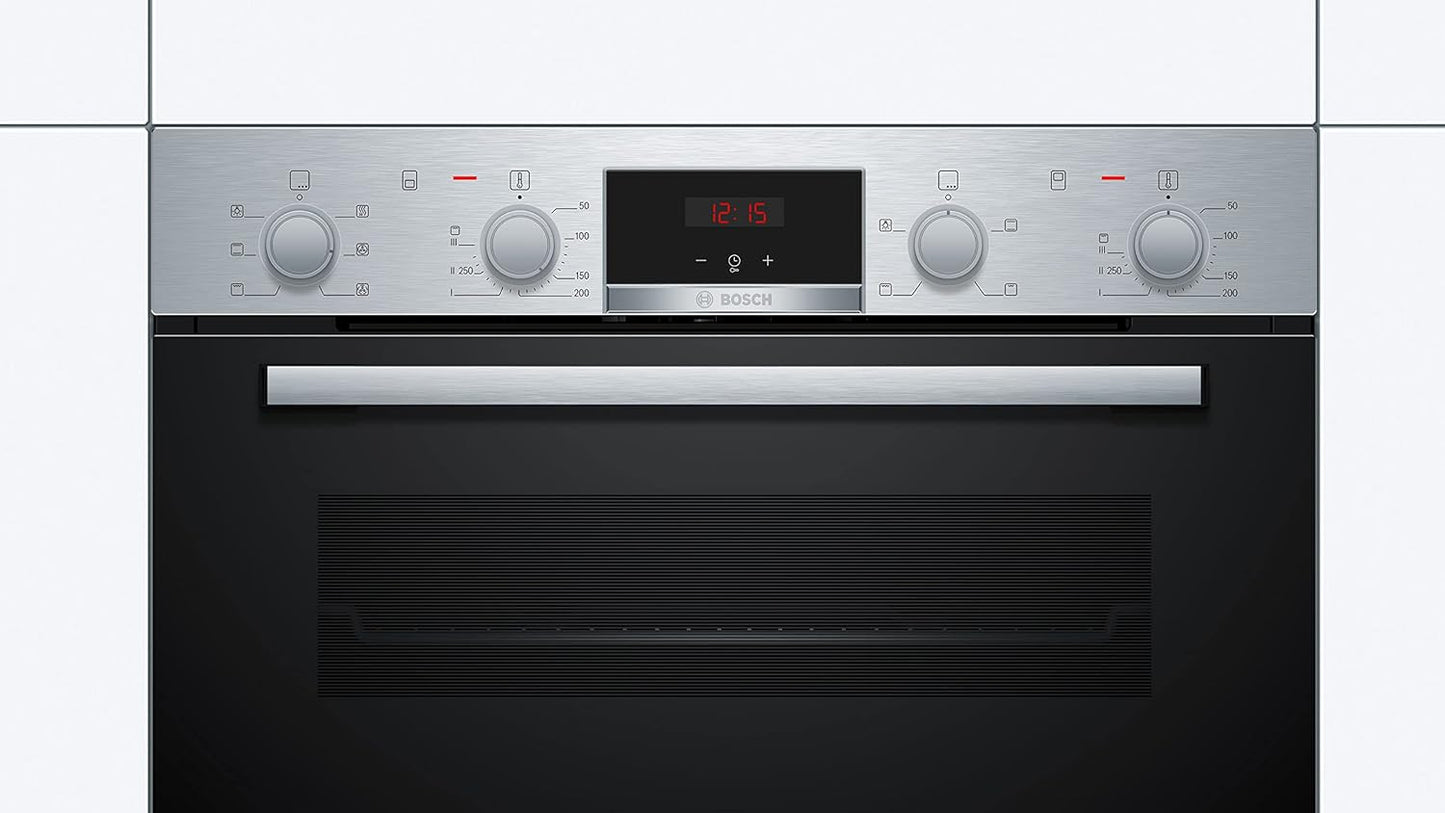 *DISPLAY MODEL* Bosch NBS113BR0B Serie 2 Multifunction Electric Built Under Double Oven - Stainless Steel