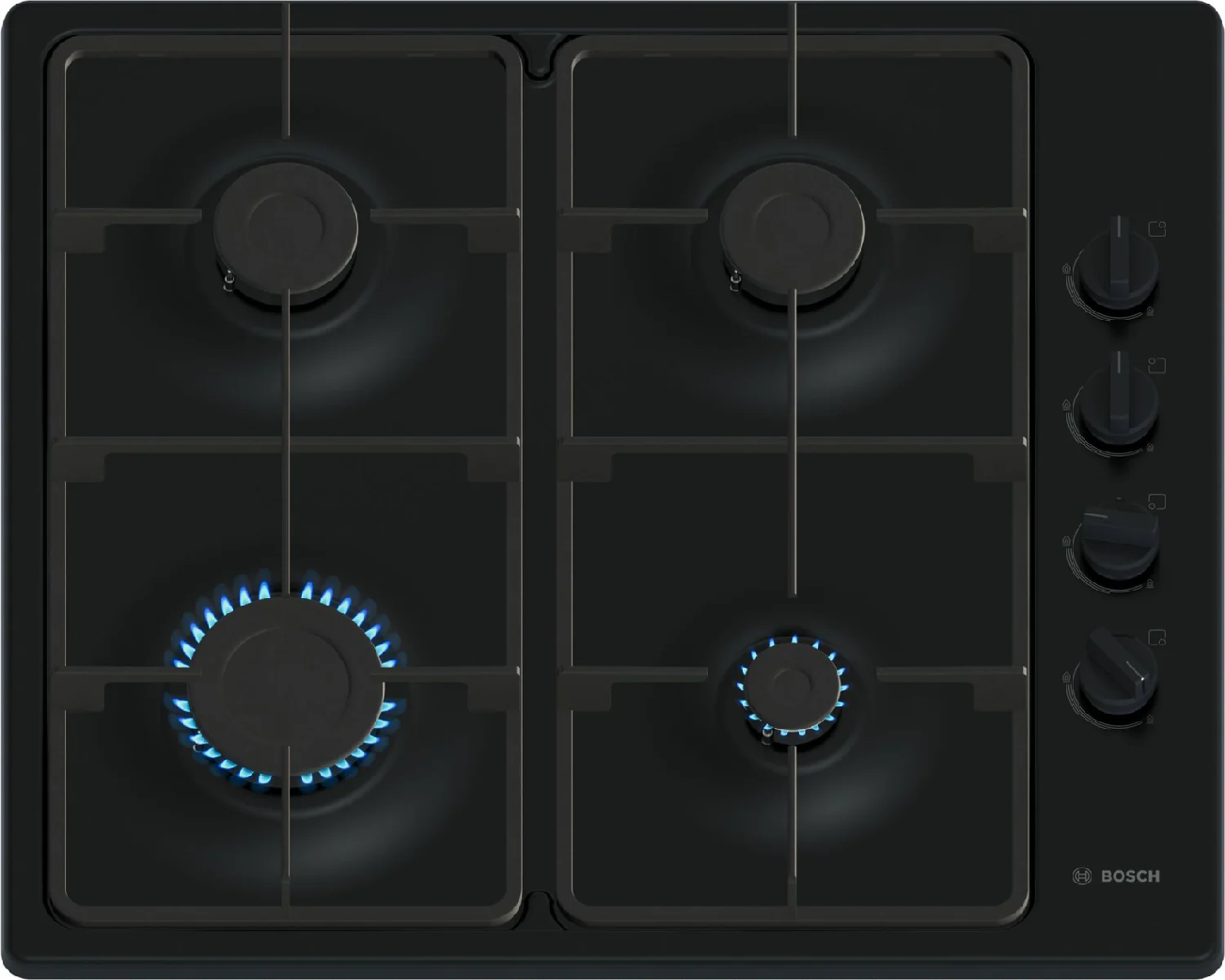 Bosch PBP6B6K60 60cm 4 Burner Gas Hob – Black