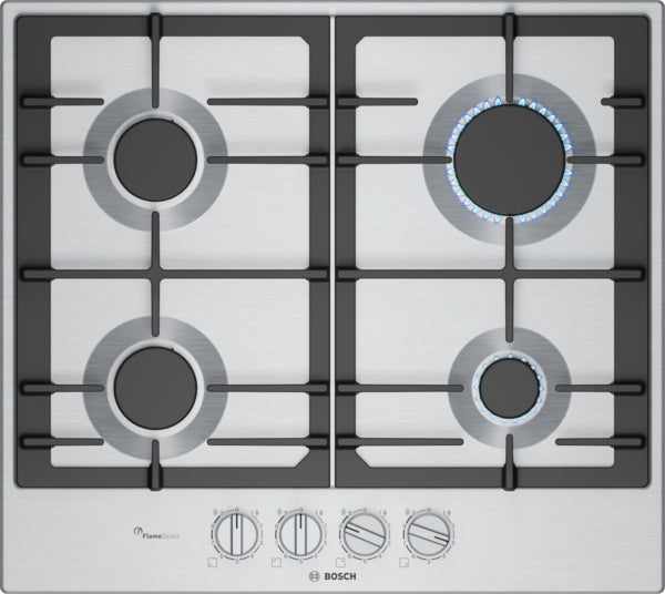 Bosch PCP6A5I90 Series 6 60 cm Gas Hob - Stainless Steel
