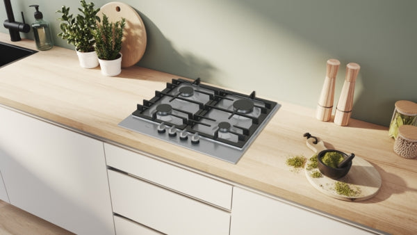 Bosch PCP6A5I90 Series 6 60 cm Gas Hob - Stainless Steel