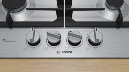 Bosch PCP6A5I90 Series 6 60 cm Gas Hob - Stainless Steel