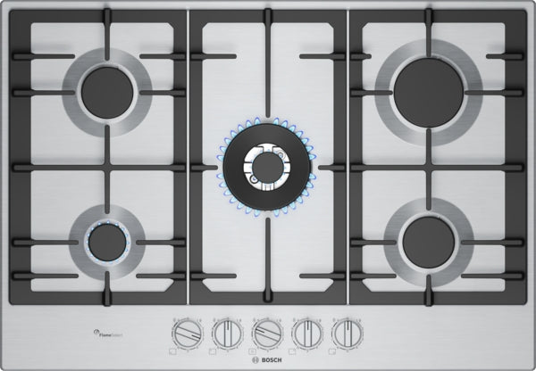 Bosch PCQ7A5I90 Series 6 75cm 5 Burner Gas Hob - Stainless Steel