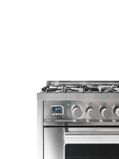 Ilve Roma PD10FWE3SS 100cm Dual Fuel Range Cooker - Stainless Steel