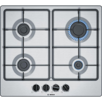*DISPLAY MODEL* Bosch PGP6B5B60 Serie 4 60cm Four Burner Gas Hob - Stainless Steel