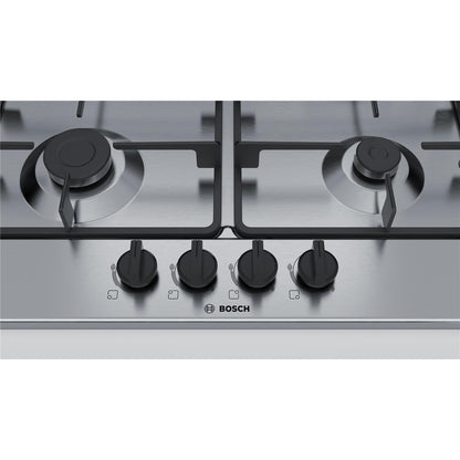 *DISPLAY MODEL* Bosch PGP6B5B60 Serie 4 60cm Four Burner Gas Hob - Stainless Steel