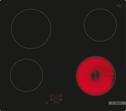 Bosch PKE61RAA8B Series 2 60cm 4 Zone Ceramic Hob - Black