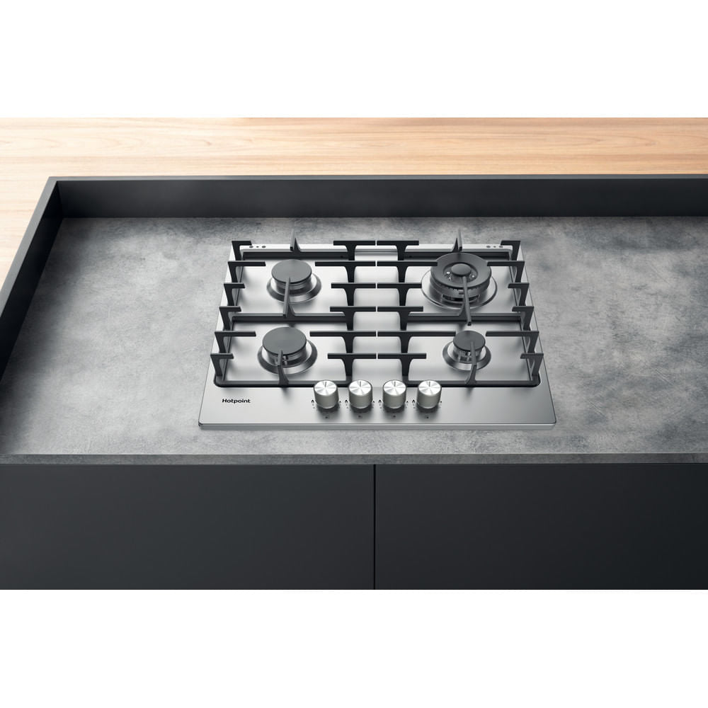 Hotpoint PPH60GDFIXUK 59cm 4 Burner Gas Hob - Stainless Steel