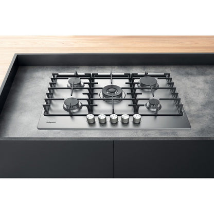 Hotpoint PPH75GDFIXUK 75cm 5 Burner Gas Hob - Stainless Steel