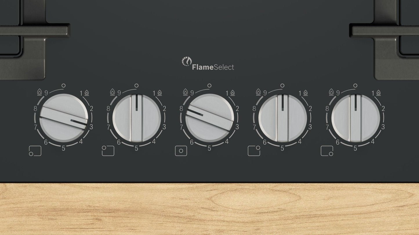 Bosch PPQ7A6I40 Black Glass 5 Burner Gas Hob