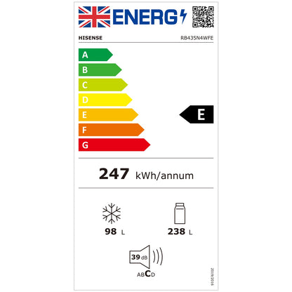 Hisense RB435N4WFE 60/40 Freestanding Fridge Freezer - Black