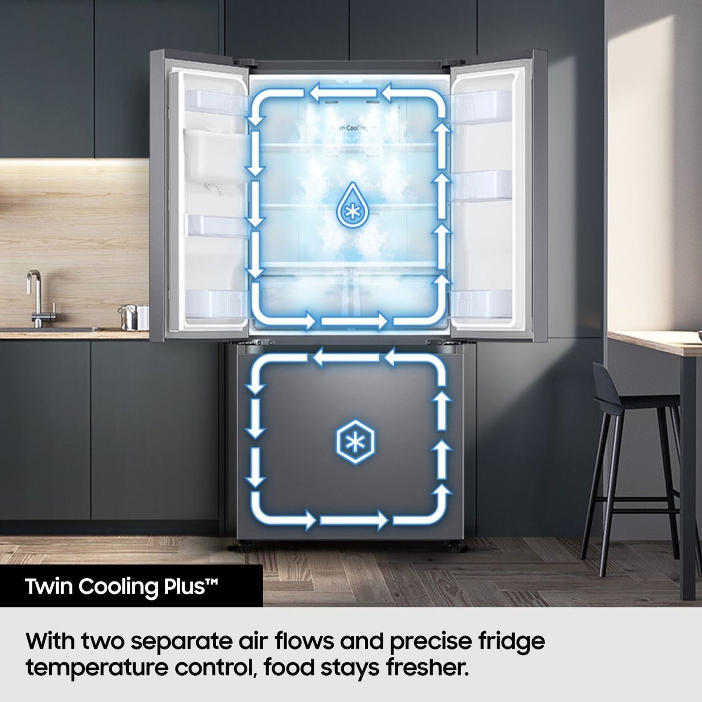 Samsung RF24BB620ES9EU Series 7 American Fridge Freezer - Silver