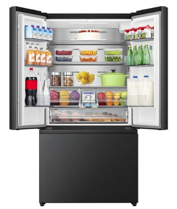 Hisense PureFlat RF815N4SEFE French Fridge Freezer - Black Stainless Steel