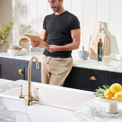 Caple S/CRU5/AB Shaftsbury Traditional Twin Lever Tap - Antique Brass