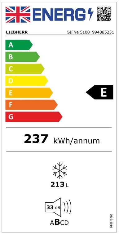 Liebherr SIFNe5108 Integrated In Column Frost Free Freezer