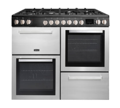 Tesla T100MCDFRCSS 100cm Dual Fuel Range Cooker - Stainless Steel