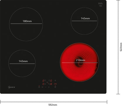 NEFF T16NBE1L N50 60cm 4 Zone Ceramic Hob - Black