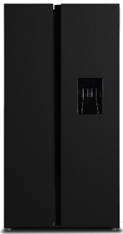 Tesla T582SBSB Level 3 Side by Side Fridge Freezer - Black