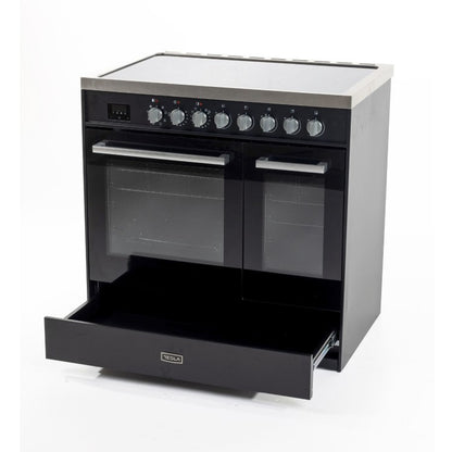 Tesla T90DCRCB 90cm Range Cooker - Black