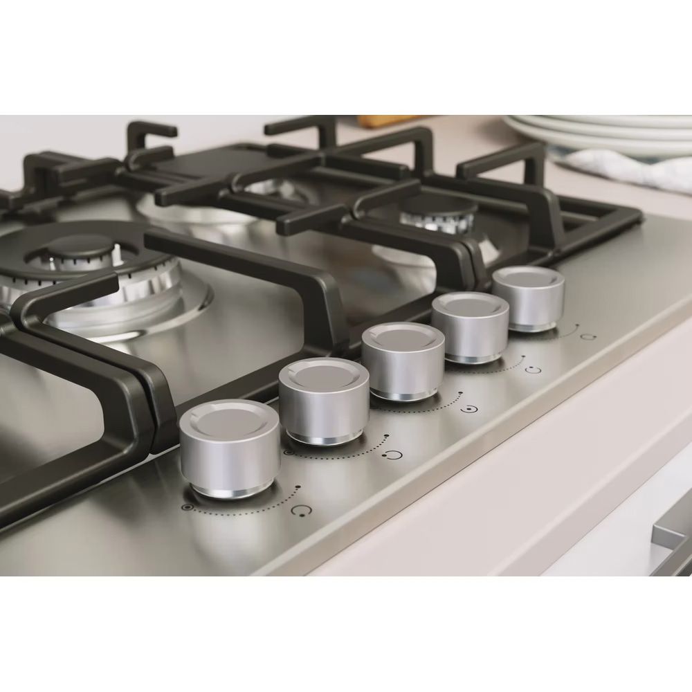 Indesit THP 751 W/IX/I 75cm 5 Burner Gas Hob - Stainless Steel