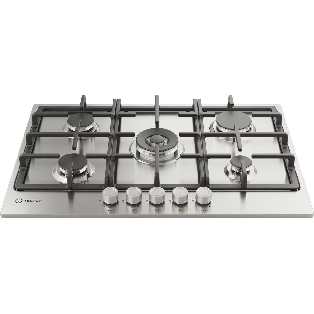 Indesit THP 751 W/IX/I 75cm 5 Burner Gas Hob - Stainless Steel
