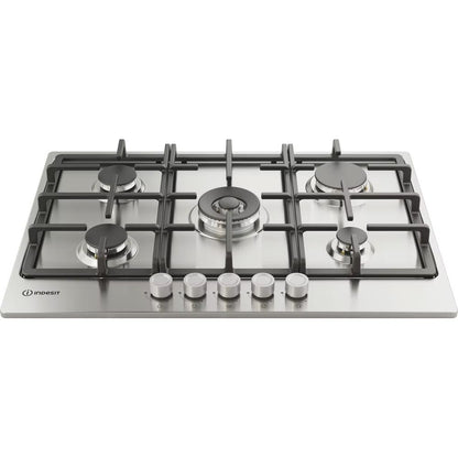 Indesit THP 751 W/IX/I 75cm 5 Burner Gas Hob - Stainless Steel