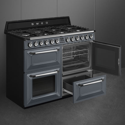 Smeg TR4110GR Victoria 110cm Dual Fuel Range Cooker - Slate Grey