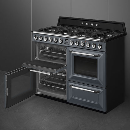 Smeg TR4110GR Victoria 110cm Dual Fuel Range Cooker - Slate Grey
