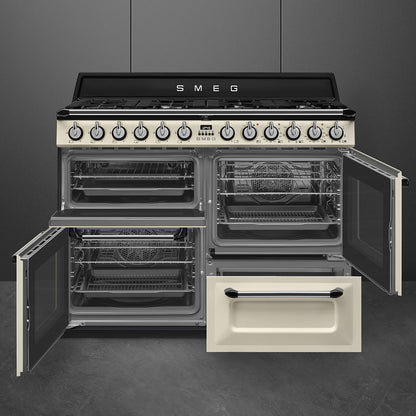 Smeg TR4110P1 110cm Victoria Dual Fuel Range Cooker - Cream