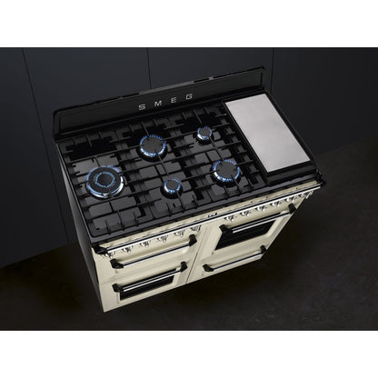 Smeg TR4110P1 110cm Victoria Dual Fuel Range Cooker - Cream