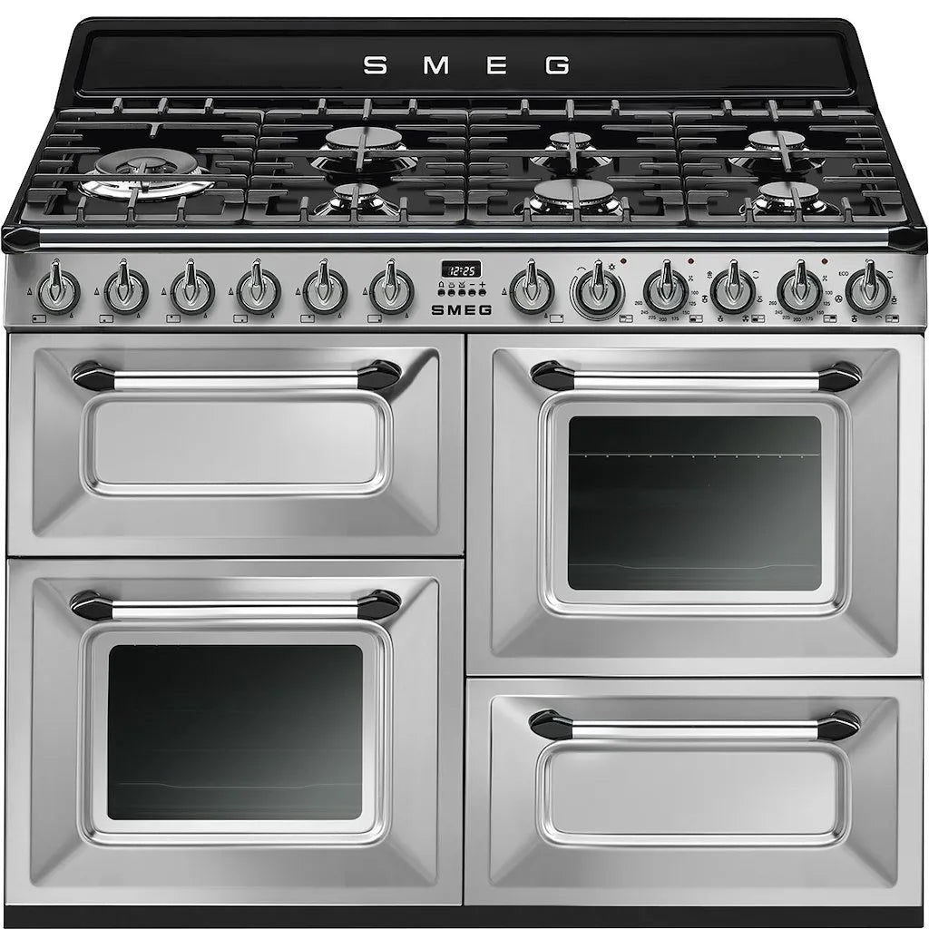 Smeg TR4110X-1 110cm Victoria Dual Fuel Range Cooker, Stainless Steel