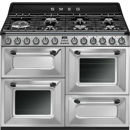 Smeg TR4110X-1 110cm Victoria Dual Fuel Range Cooker, Stainless Steel