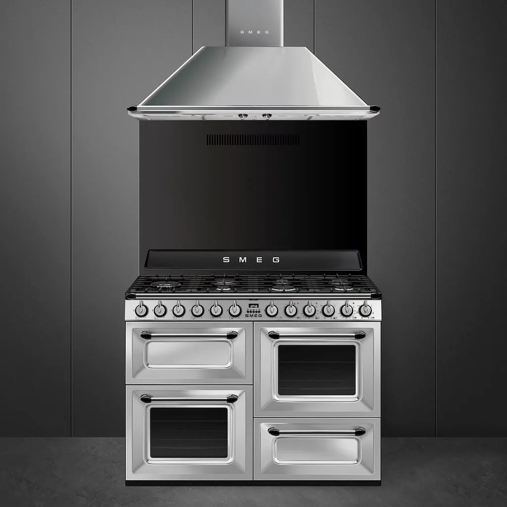 Smeg TR4110X-1 110cm Victoria Dual Fuel Range Cooker, Stainless Steel