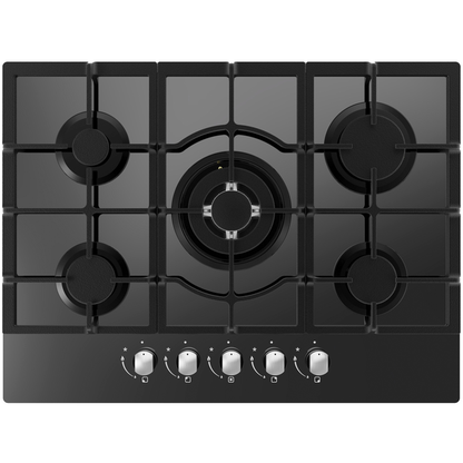 Cata UBGOG701BK 70cm Gas On Glass Hob - Black