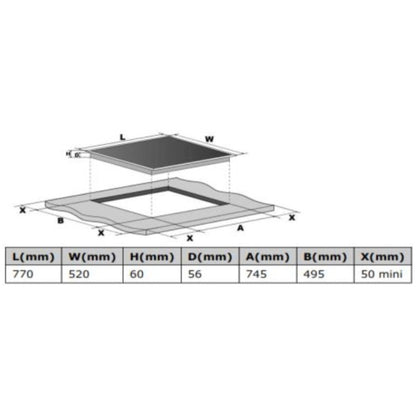 *DISPLAY MODEL* Culina UBIND77F 77cm Induction Hob