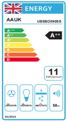 Cata UBSBOX90SS 90cm Box Chimney Hood - Stainless Steel