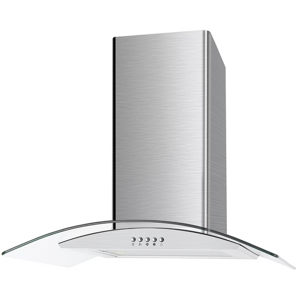 Cata UBSCG60SS 60cm Curved Glass Chimney Hood - Stainless Steel