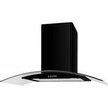 Cata UBSCG90BK 90cm Curved Glass Chimney Hood - Black