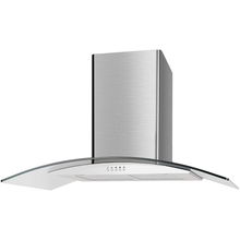 Cata UBSCG90SS 90cm Curved Glass Chimney Hood - Stainless Steel