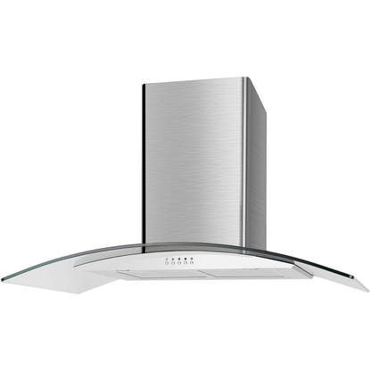 Cata UBSCG90SS 90cm Curved Glass Chimney Hood - Stainless Steel