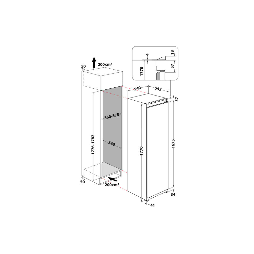 Whirlpool WHSD18A033C1 306 Litre Integrated Fridge - White