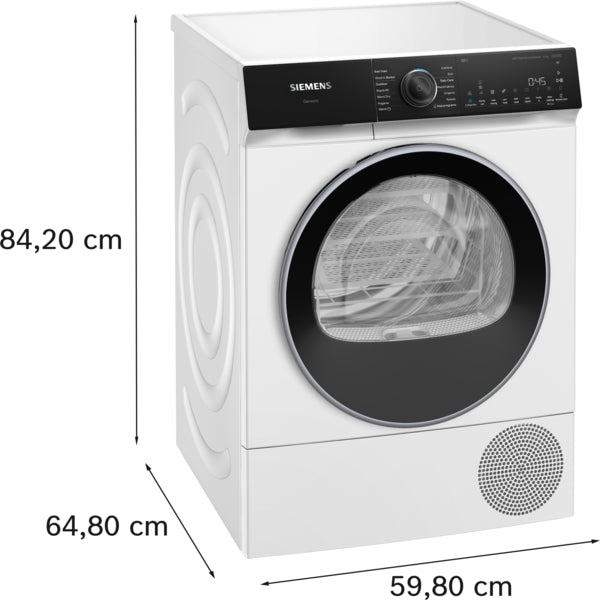 Siemens WQ46H2D9IE iQ500 9kg Heat Pump Tumble Dryer - White