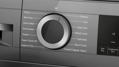 Bosch WQG245R1GB Series 6 9 kg Heat Pump Tumble Dryer - Cast Iron Grey