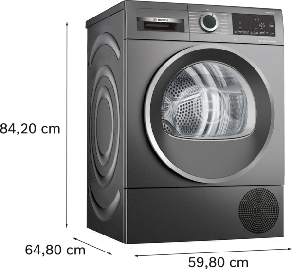 Bosch WQG245R1GB Series 6 9 kg Heat Pump Tumble Dryer - Cast Iron Grey